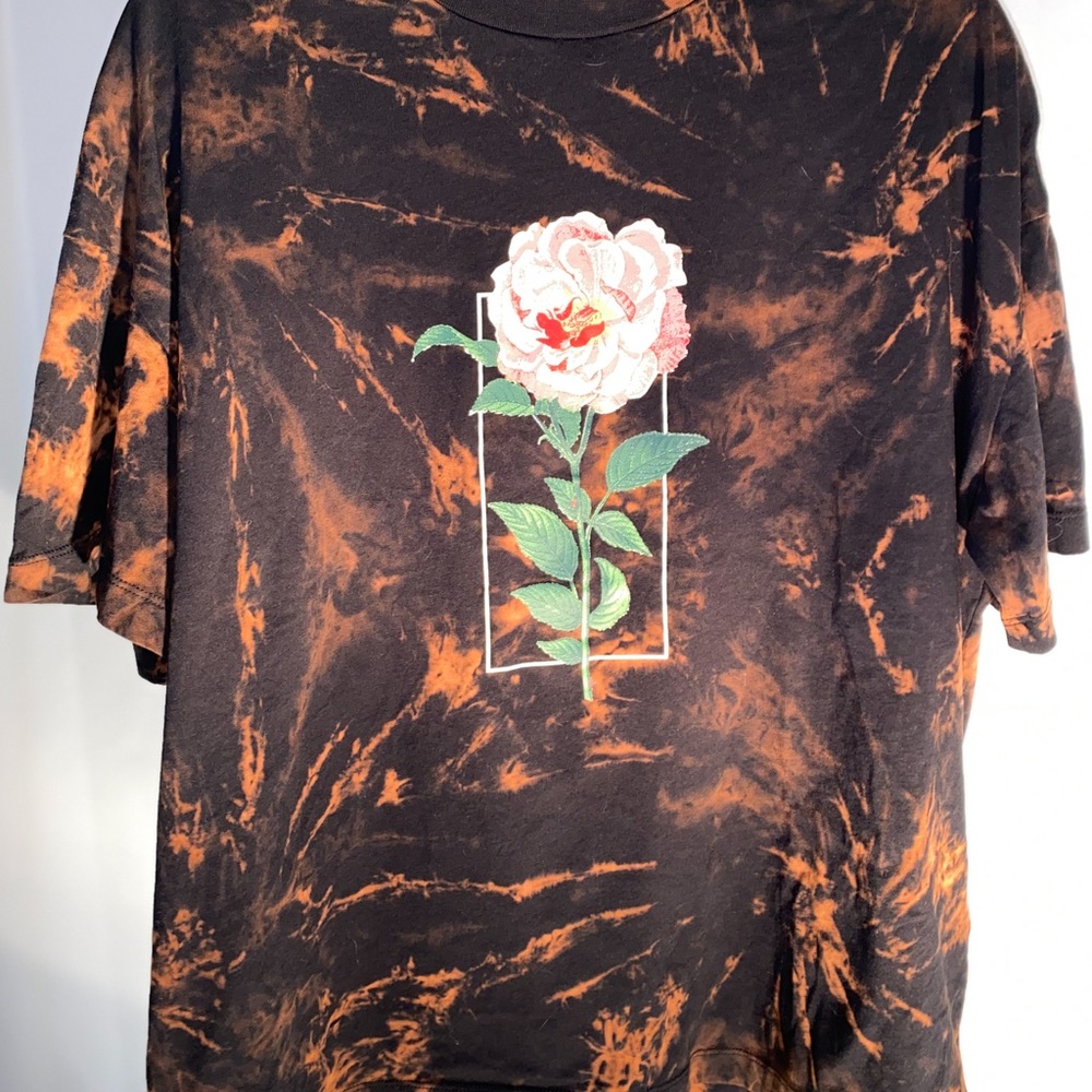 Shawn Mendez custom bleach dye short sleeve shirt.